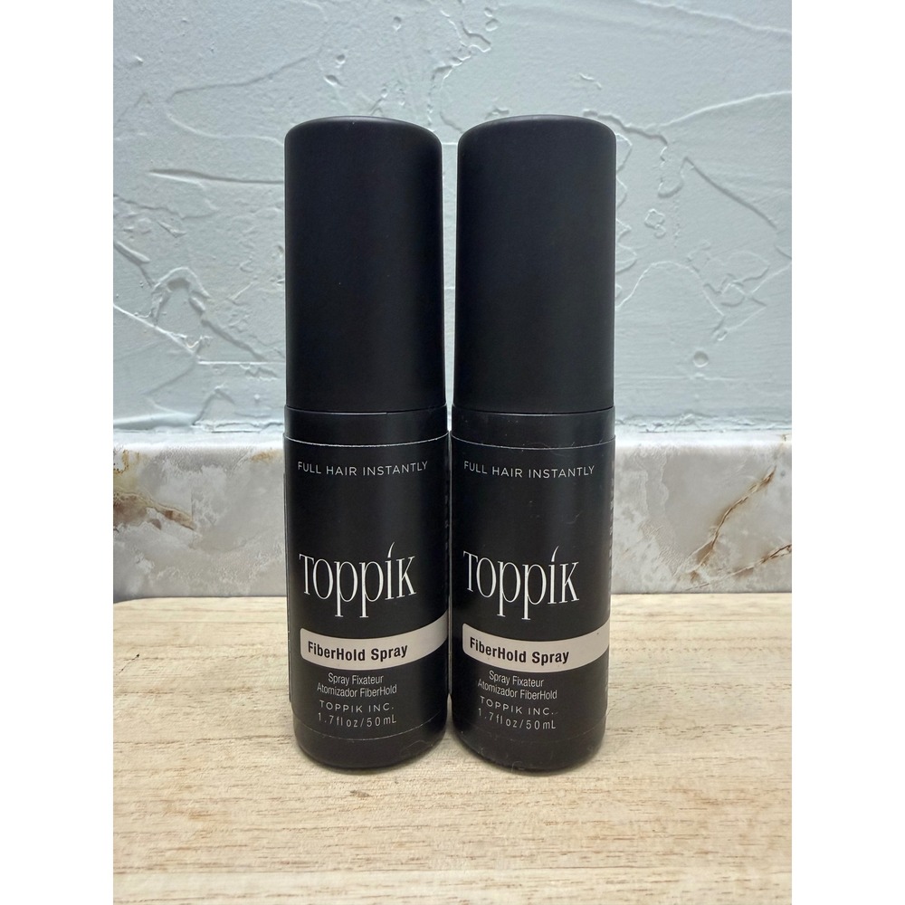 2 Pack Toppik FiberHold Spray 1.7oz 50mL Hair‎ Fiber Finishing Mist Bundle